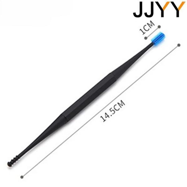 Силиконовая двусторонняя ушная щетка JJYY со спиральной насадкой 360&deg; AC067-one-black фото