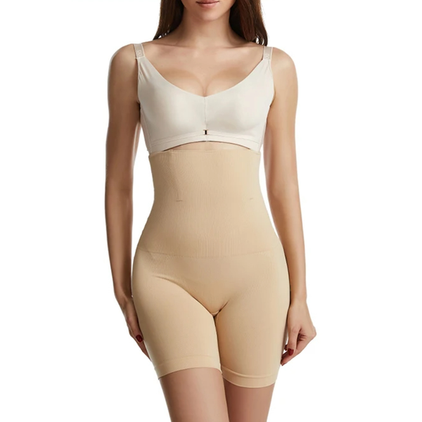 Коригуючі безшовні трусики з високою талією AH73-M/L-Beige фото