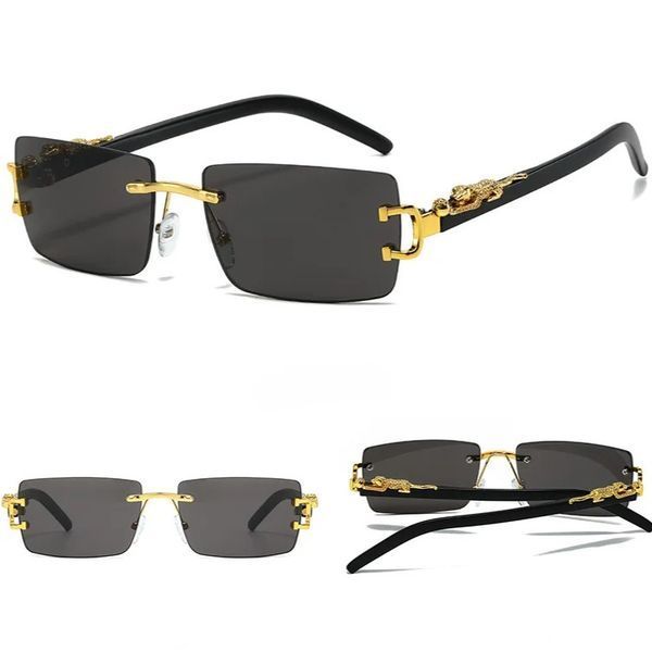 Модные солнцезащитные очки без рамки и UV400 ARTORIGIN GM016-Black фото