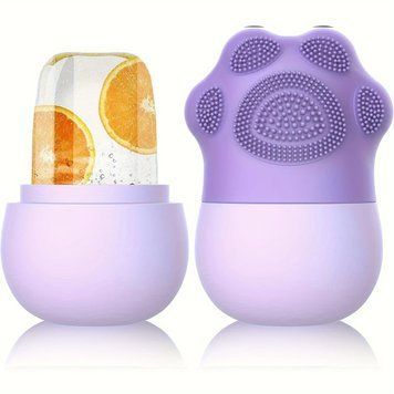 Силиконовый ролик для льда с массажером и щеточкой для умывания XMSJ FD018-Purple фото
