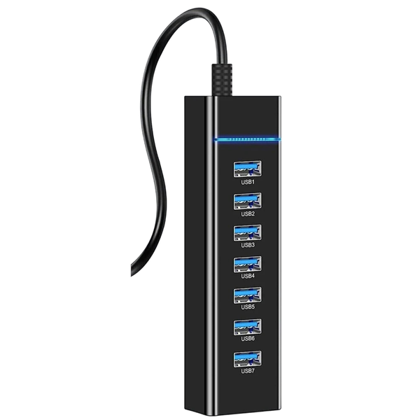 USB-хаб на 7 портів концентратор USB 3.0 з LED-індикатором роботи EG045 фото