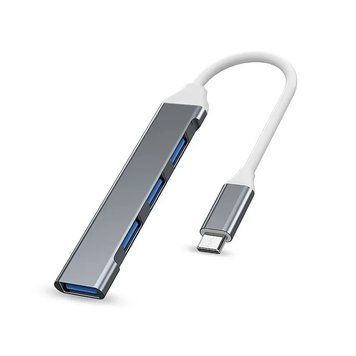 Универсальный концентратор USB/Type-C на 4 порта USB 3.0 WALKESEN EG026-TypeC-Grey фото