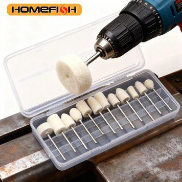 Набір вовняних полірувальних насадок Homefish для гравера та Dremel 2.35 мм HD08 фото