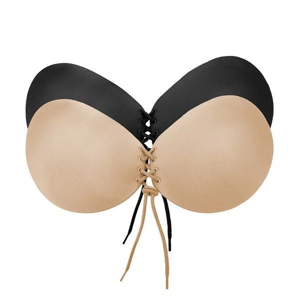 Бюстгальтер-невидимка самоклеючий Fly Bra із шнурівкою для ефекту Push-Up AC0101-A-black фото